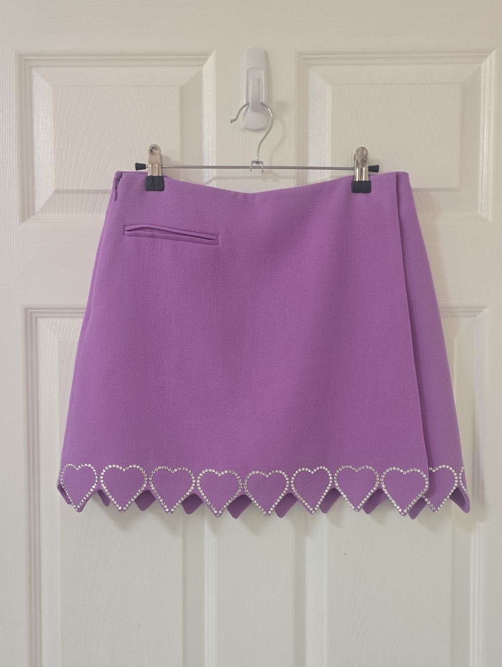 Mach & Mach Crystal Hearts Embellished Mini Skirt Nwot Size 8 - Picture 3 of 9
